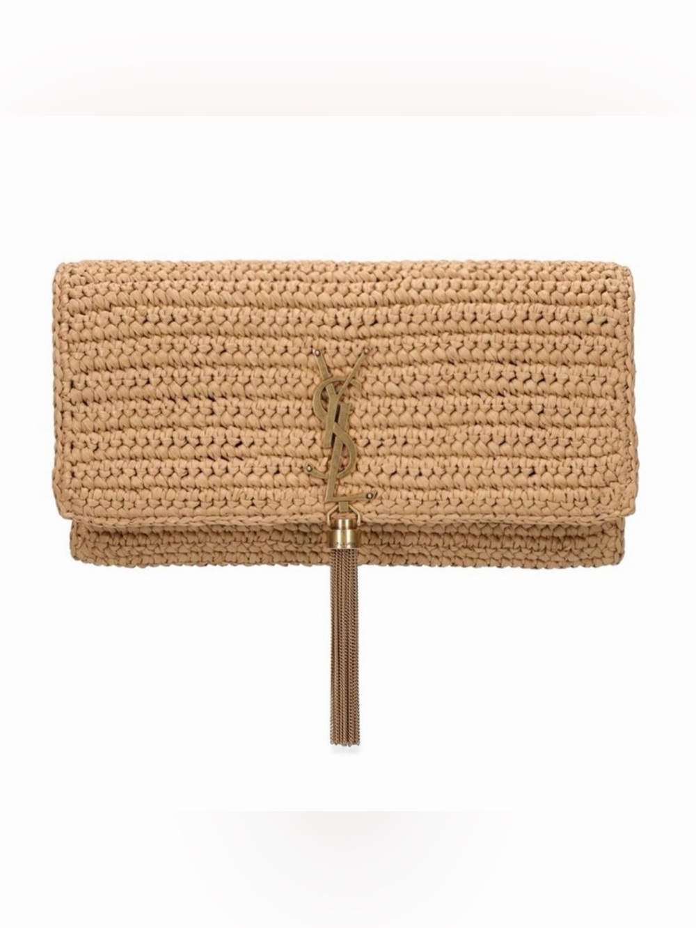 SAINT LAURENT Kate 99 tassel raffia shoulder bag crossbody bag clutch - Picture 6 of 11